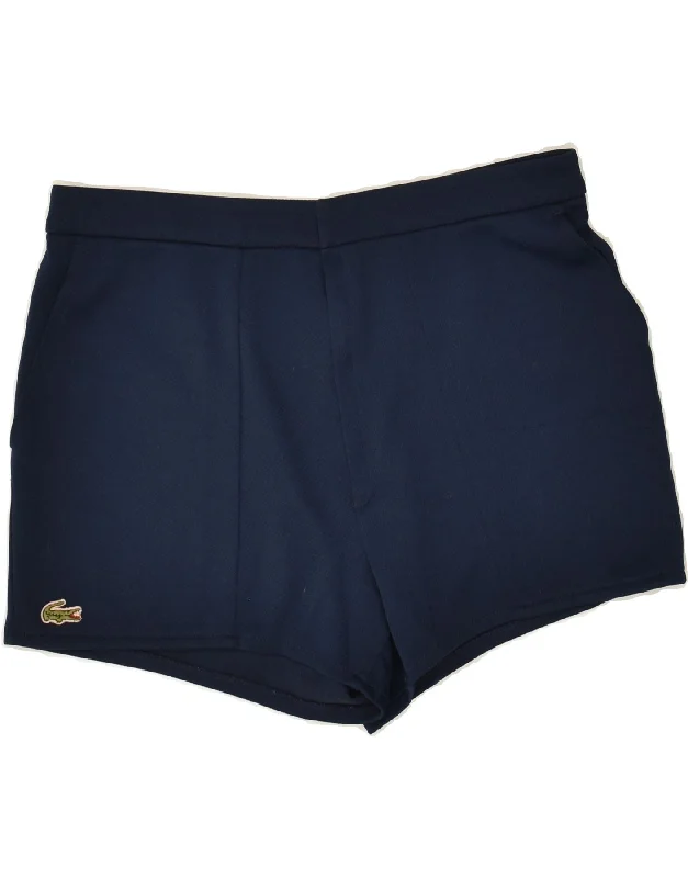 men's trendy beach shorts -LACOSTE Mens Chino Shorts Size 3 Small W31 Navy Blue Polyester