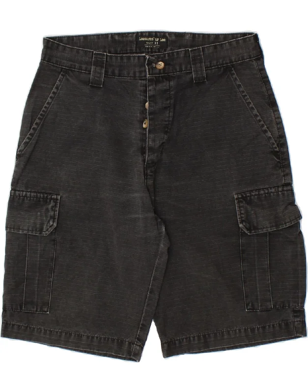 men's stylish sports shorts -LEE Mens Cargo Shorts W31 Medium Black Cotton