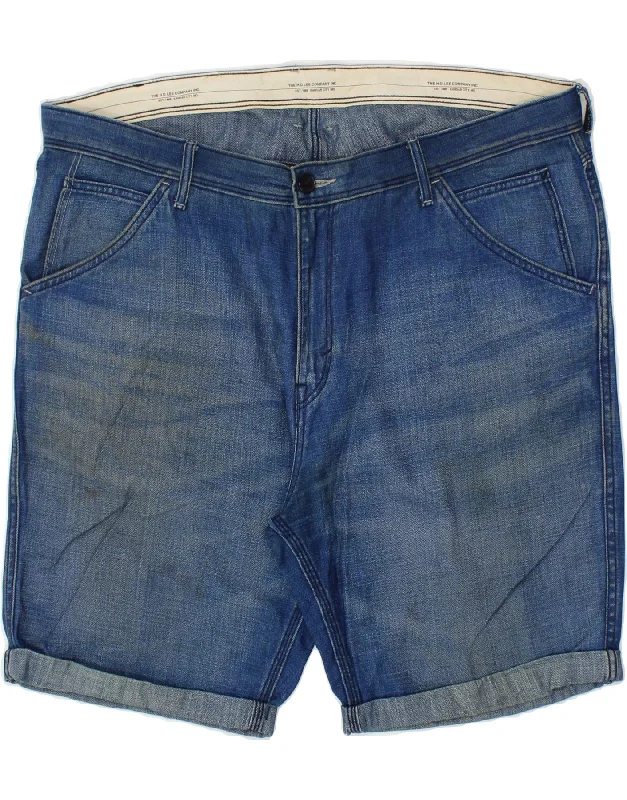 men's vintage shorts -LEE Mens Denim Shorts W40 XL Blue Cotton