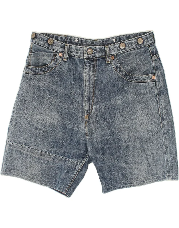 men's casual printed shorts -LEVI'S Mens Denim Shorts W34 Large Blue Cotton