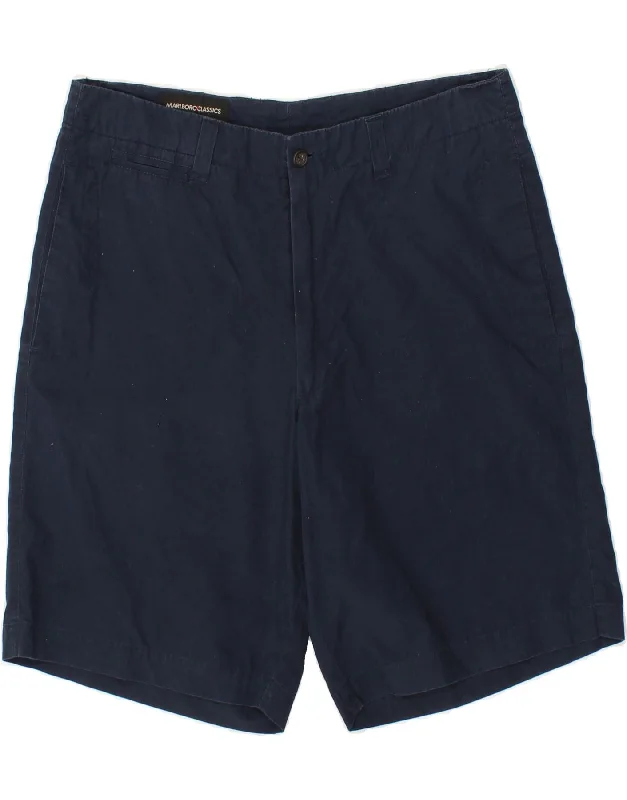 men's lightweight shorts -MARLBORO CLASSICS Mens Chino Shorts EU 48 Medium W34  Navy Blue Cotton