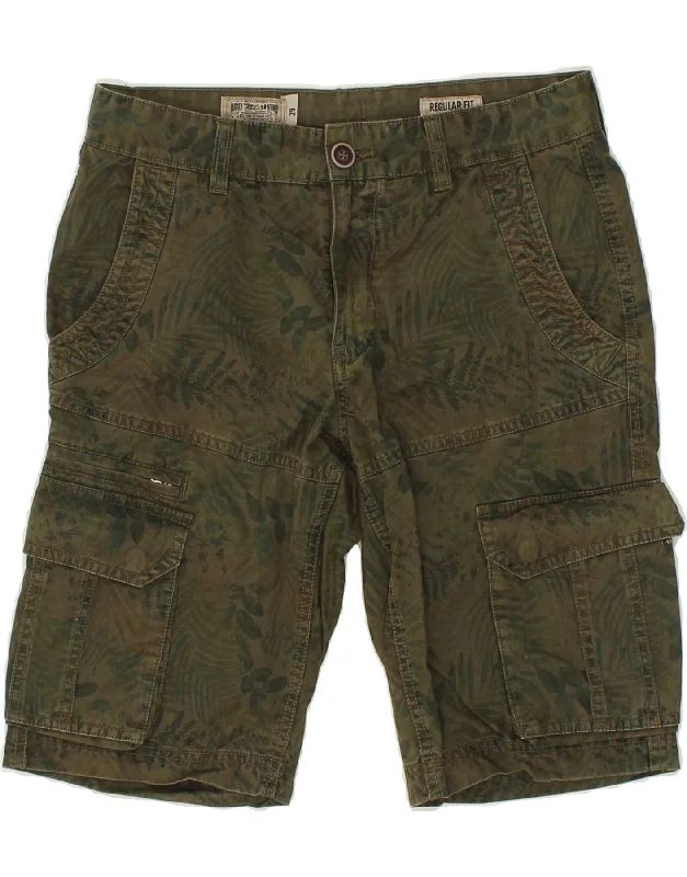 men's striped beach shorts -MARLBORO CLASSICS Mens Regular Fit Cargo Shorts W29 Small  Khaki Floral