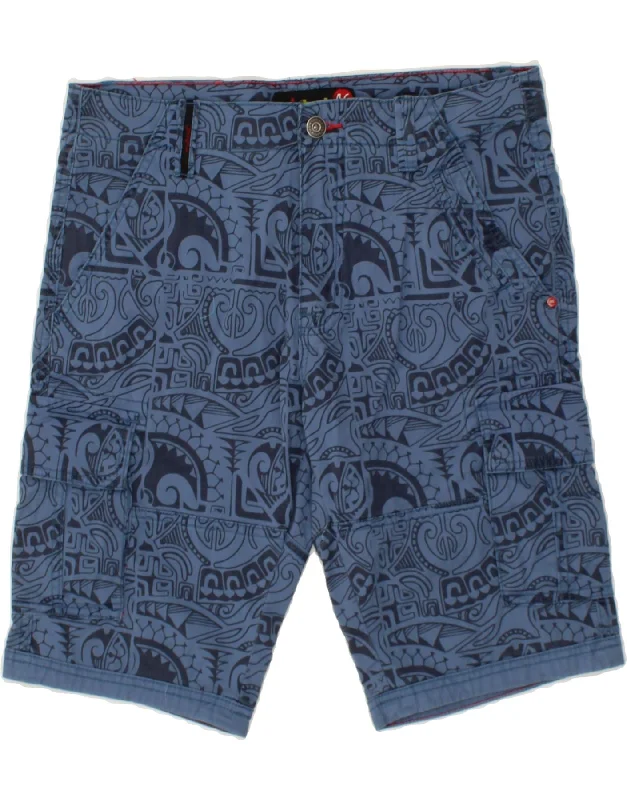 men's tailored shorts -MISTRAL Mens Abstract Pattern Cargo Shorts IT 46 Small W32  Blue Cotton