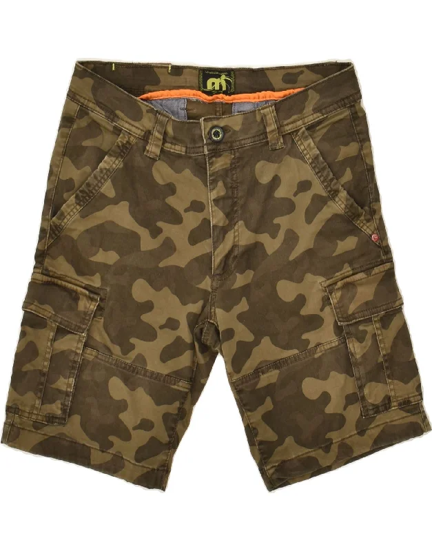 men's classic board shorts -MISTRAL Mens Cargo Shorts IT 46 Small W28 Brown Camouflage Cotton