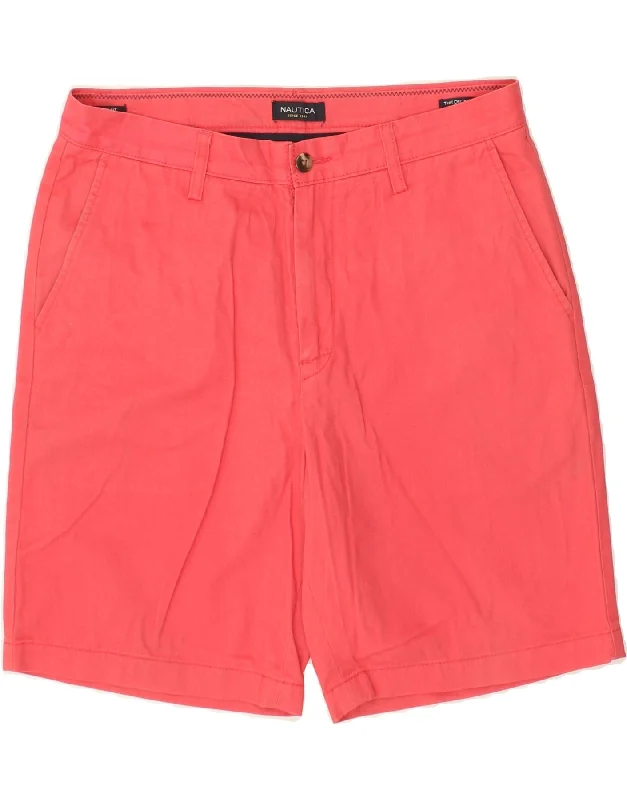 men's casual printed shorts -NAUTICA Mens Chino Shorts W33 Medium Pink Cotton