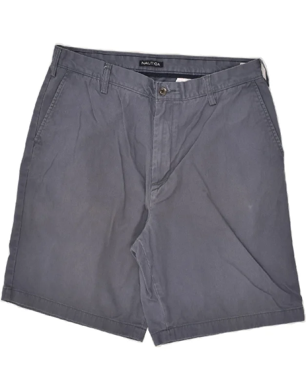 men's comfortable denim shorts -NAUTICA Mens Chino Shorts W38 XL Grey Cotton