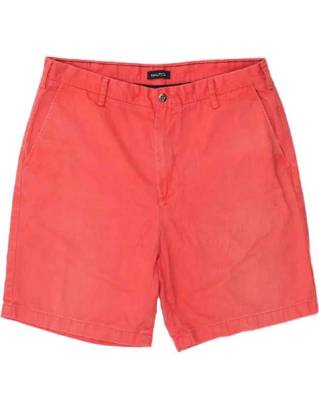 men's versatile casual shorts -NAUTICA Mens Chino Shorts W40 XL  Red Cotton