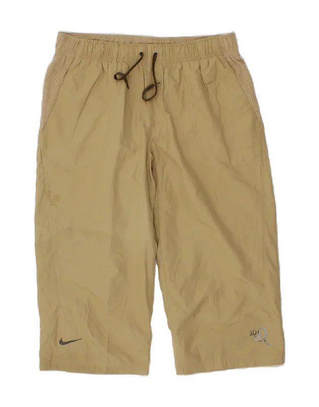 men's knee-length cargo shorts -NIKE Mens Bermuda Shorts Large W36 Beige Polyester