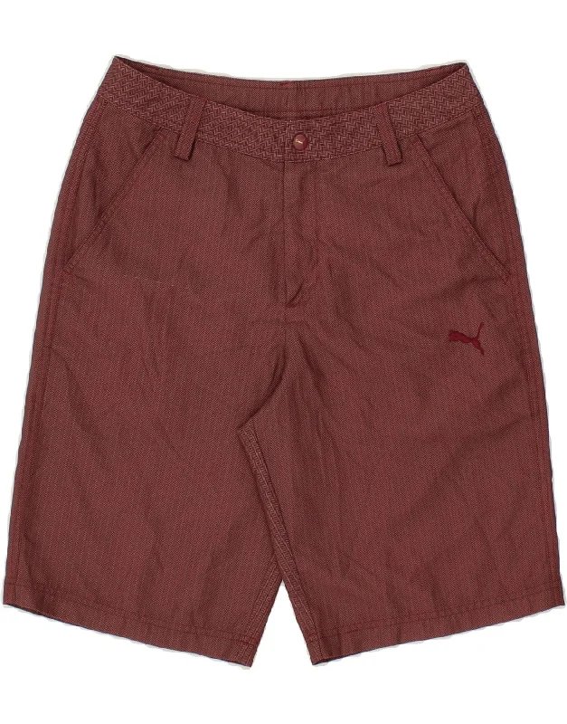 men's athletic shorts for gym -PUMA Mens Chino Shorts W30 Medium Maroon Chevron Polyester