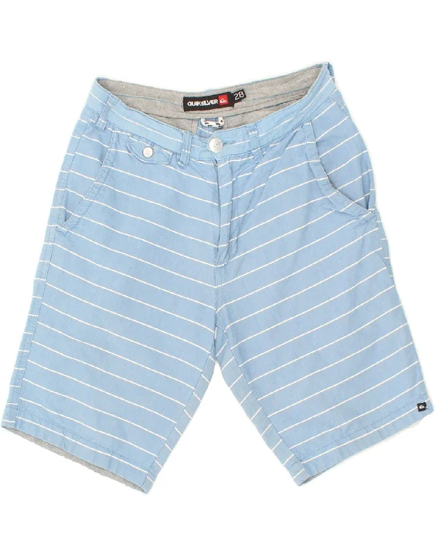 men's casual printed shorts -QUIKSILVER Mens Casual Shorts W28 Small Blue Striped Cotton