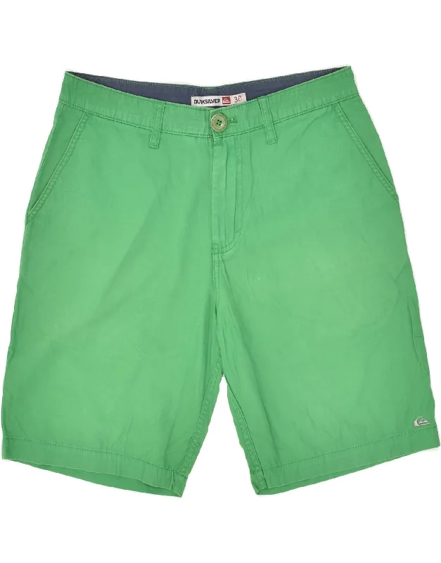 men's knee-length shorts -QUIKSILVER Mens Chino Shorts W30 Medium Green Cotton