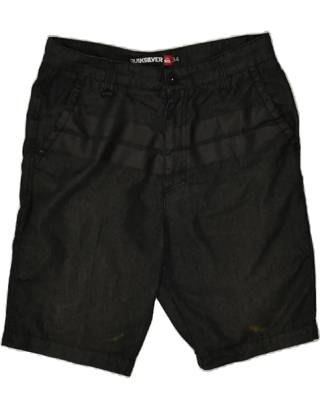 men's slim-fit shorts -QUIKSILVER Mens Chino Shorts W34 Large  Black Striped Cotton