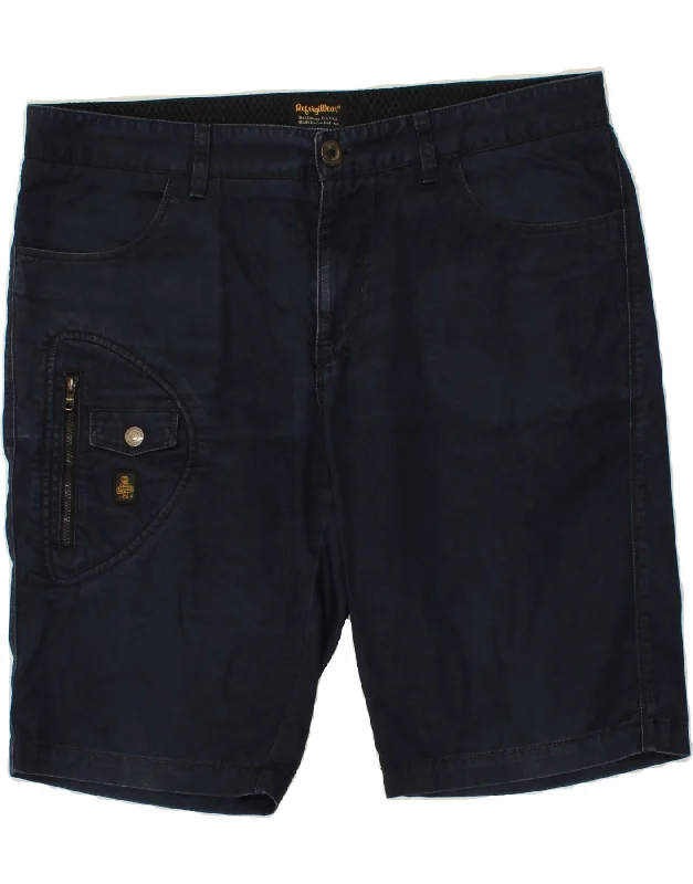 men's luxury shorts -REFRIGIWEAR Mens Casual Shorts W36 Large  Navy Blue