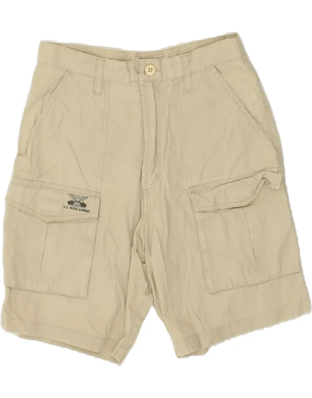 men's long casual shorts -RIFLE Mens Cargo Shorts W28  Small Beige