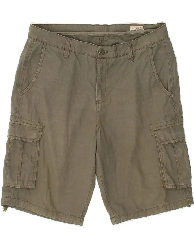 men's athletic shorts -SCOUT Mens Cargo Shorts Large W34 Grey Cotton