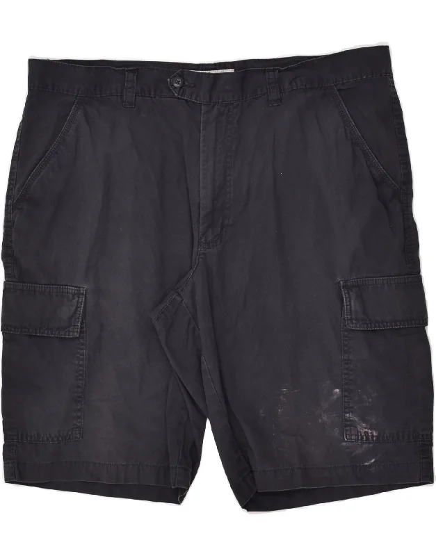 men's beach shorts -SEA BARRIER Mens Cargo Shorts W38 XL Navy Blue Cotton