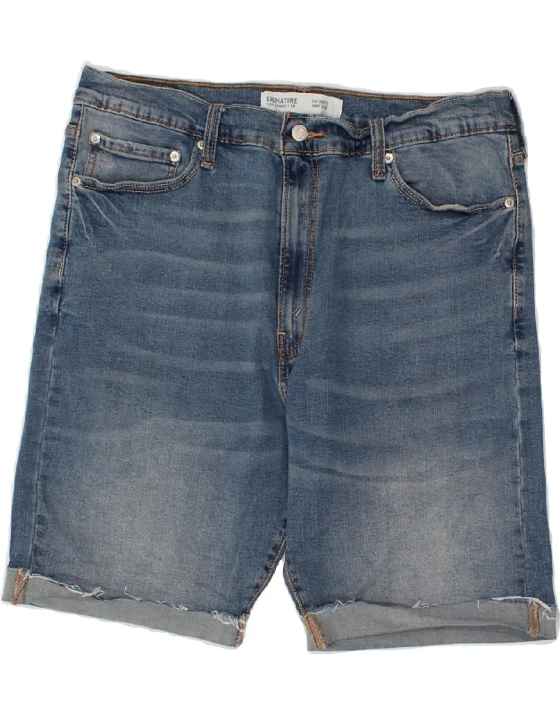 men's quick-dry shorts -SIGNATURE BY LEVI'S Mens Denim Shorts W36 Large  Blue Cotton