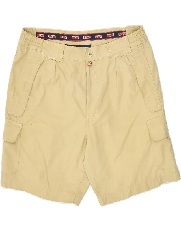 men's cool outdoor shorts -SLAM Mens Cargo Shorts IT 50 Large W34 Beige Cotton