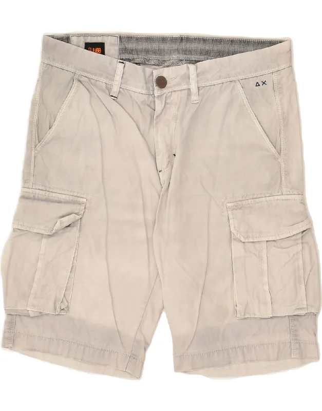 men's trendy beach shorts -SUN68 Mens Cargo Shorts W31 Medium Grey