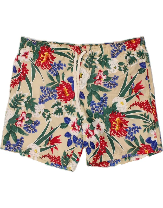 men's fleece shorts -SUNDEK Mens Casual Shorts Large Multicoloured Floral Polyester