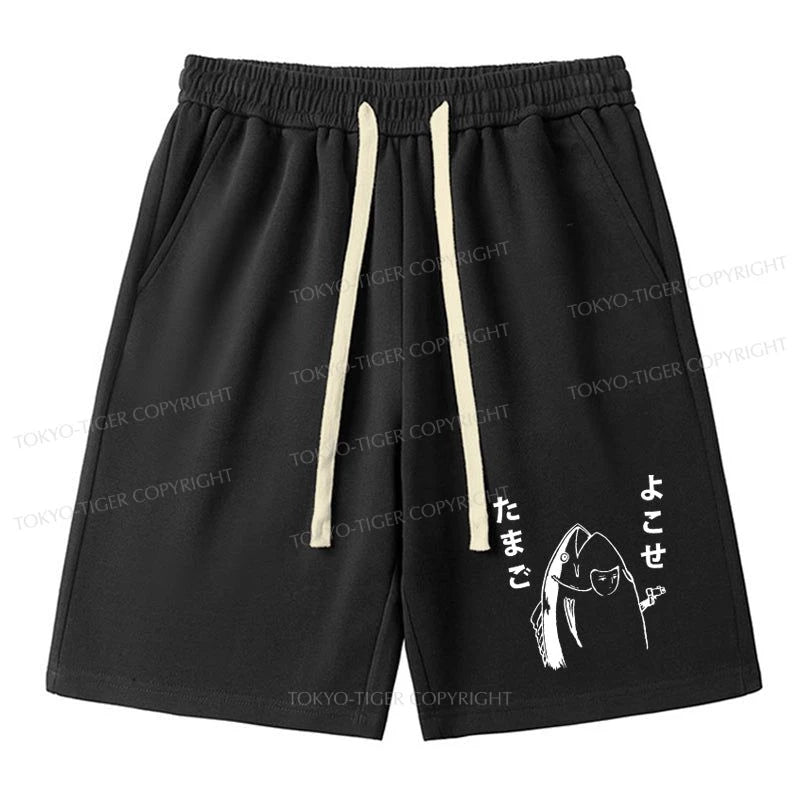 men's breathable sports shorts -Tokyo-Tiger Give Me Egg Japanese Fish Unisex Shorts