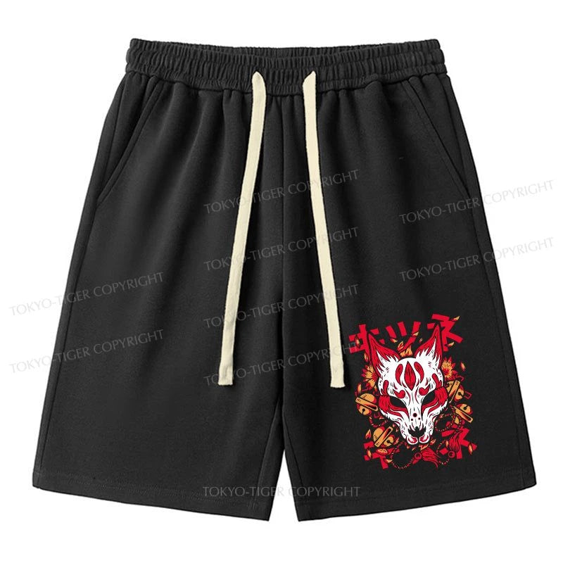 men's gym shorts -Tokyo-Tiger Japanese Kitsune Mask Unisex Shorts