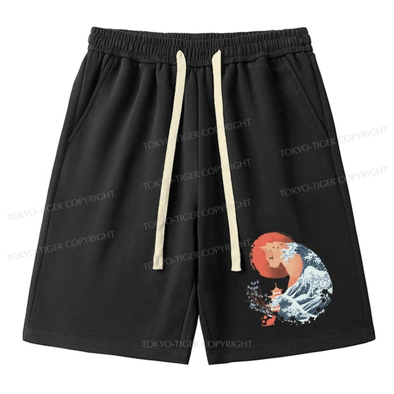 men's fashion shorts -Tokyo-Tiger Spirit Cat Wave Japan Unisex Shorts