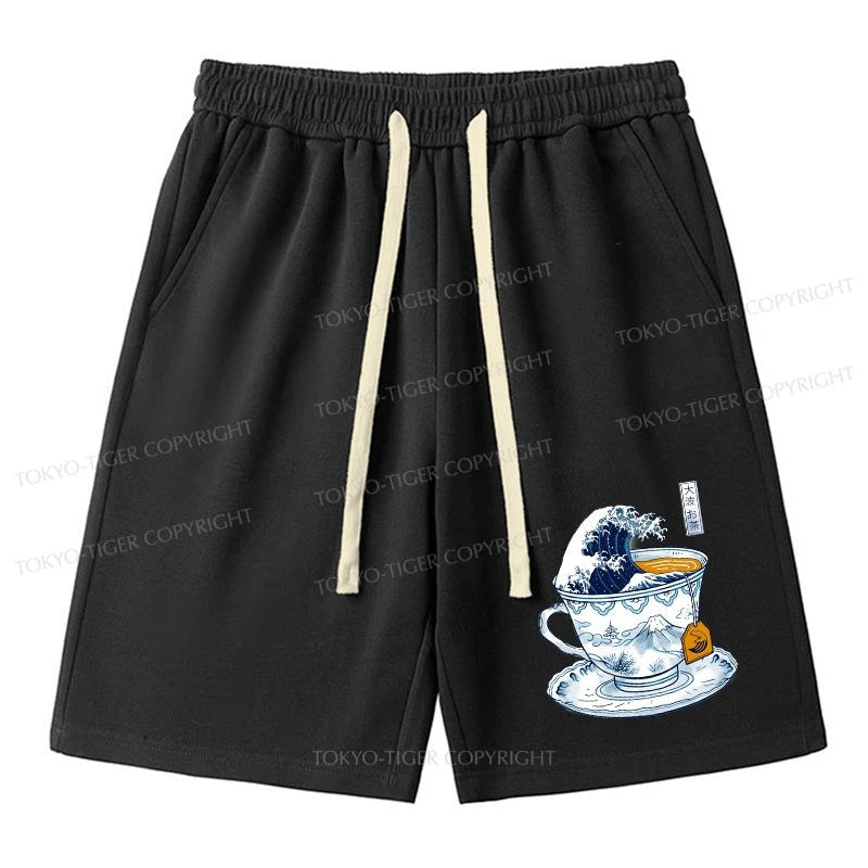 men's breathable sports shorts -Tokyo-Tiger The Great Kanagawa Tea Wave Unisex Shorts