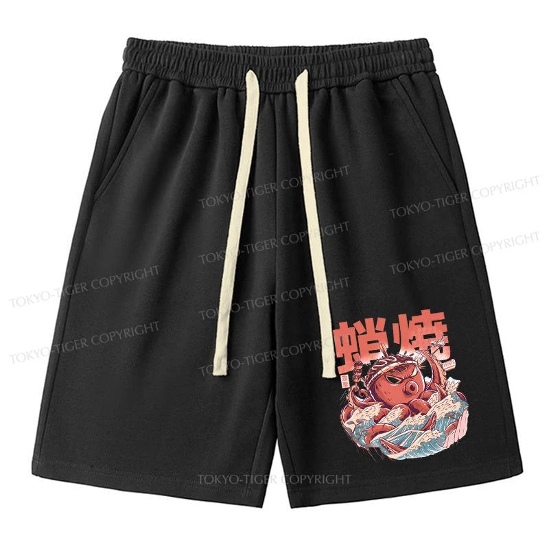 men's beach shorts -Tokyo-Tiger The Great Wave Takoyaki Japanese Unisex Shorts