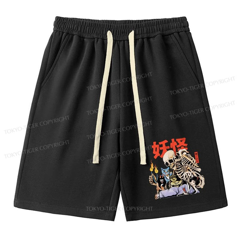 men's denim shorts -Tokyo-Tiger The Yokai Club Unisex Shorts