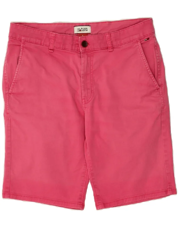 men's stylish sports shorts -TOMMY HILFIGER Mens Chino Shorts W31 Medium Pink Cotton