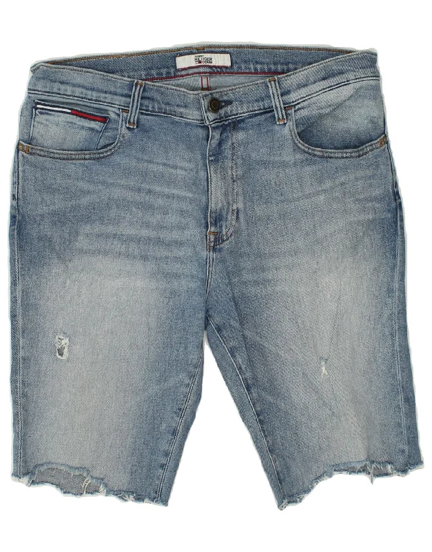 men's practical shorts -TOMMY HILFIGER Mens Denim Shorts W36 Large Blue Cotton