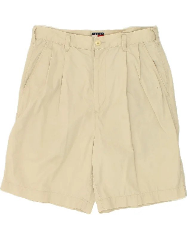 men's comfortable running shorts -TOMMY HILFIGER Mens Pegged Chino Shorts W32 Medium Beige Cotton