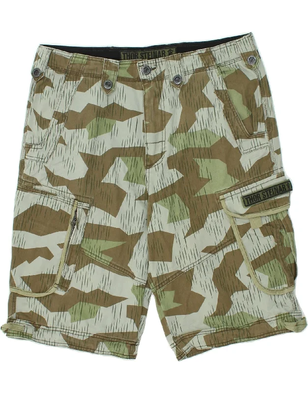 men's practical shorts -VINTAGE Mens Cargo Shorts 2XL W42 Green Camouflage Cotton