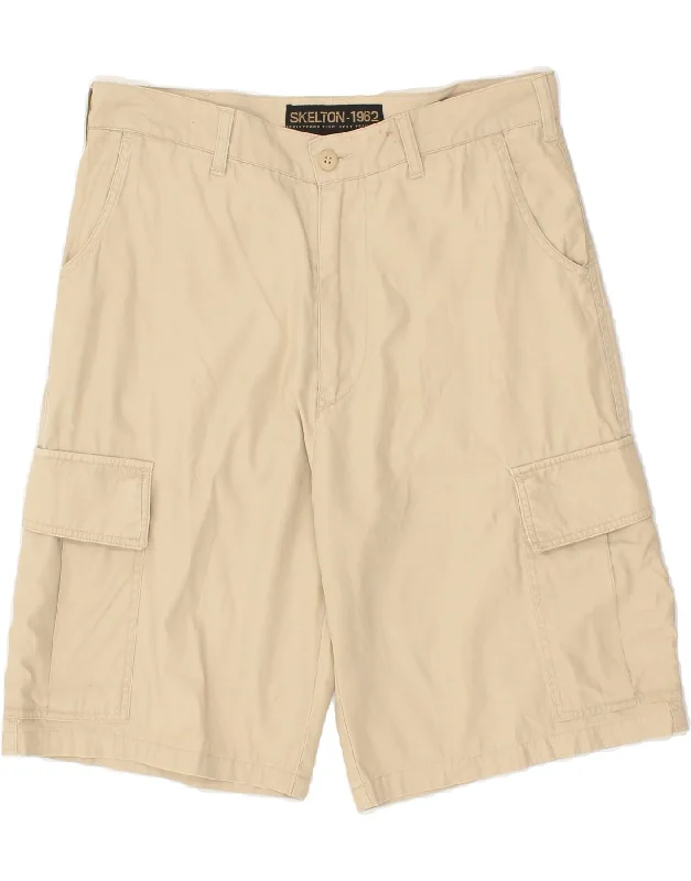 men's zipper pockets shorts -VINTAGE Mens Cargo Shorts IT 48 Medium W32  Beige Cotton