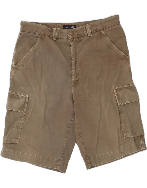 men's trendy shorts -VINTAGE Mens Cargo Shorts IT 48 Medium W32  Brown Cotton