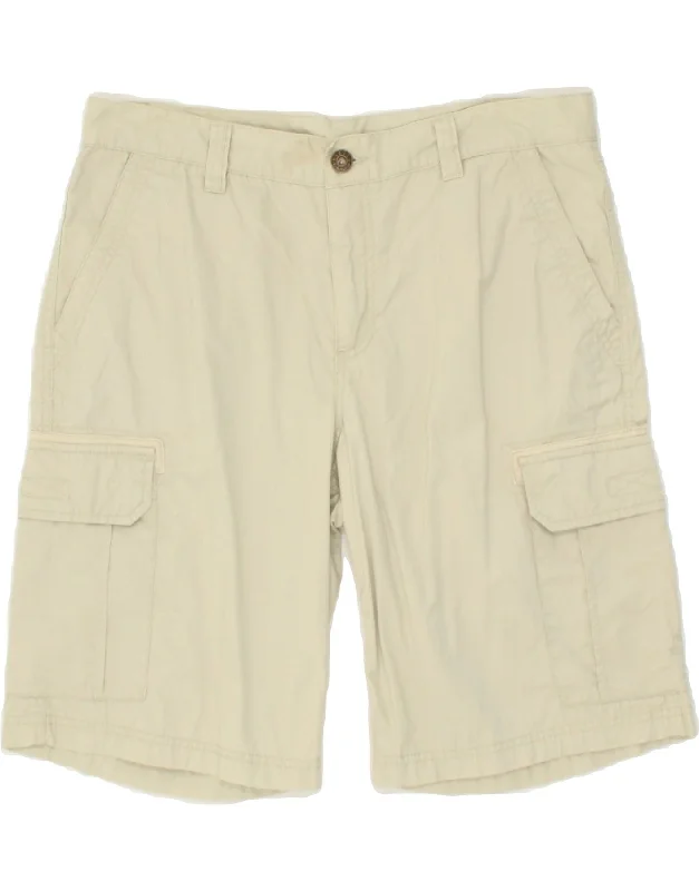 men's athletic shorts -VINTAGE Mens Cargo Shorts IT 50 Large W35 Beige Cotton