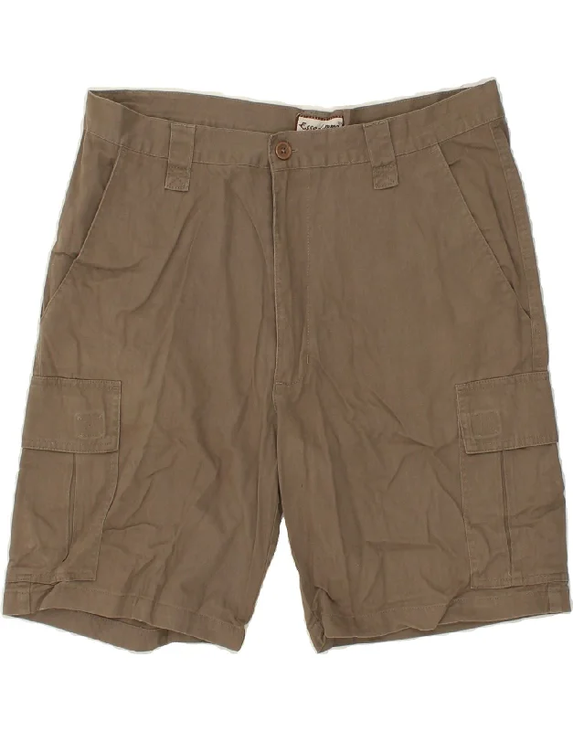 men's comfortable denim shorts -VINTAGE Mens Cargo Shorts IT 52 XL W36  Brown Cotton