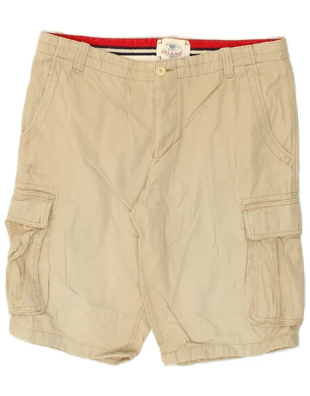 men's zipper pockets shorts -VINTAGE Mens Cargo Shorts IT 52 XL W38 Beige Cotton