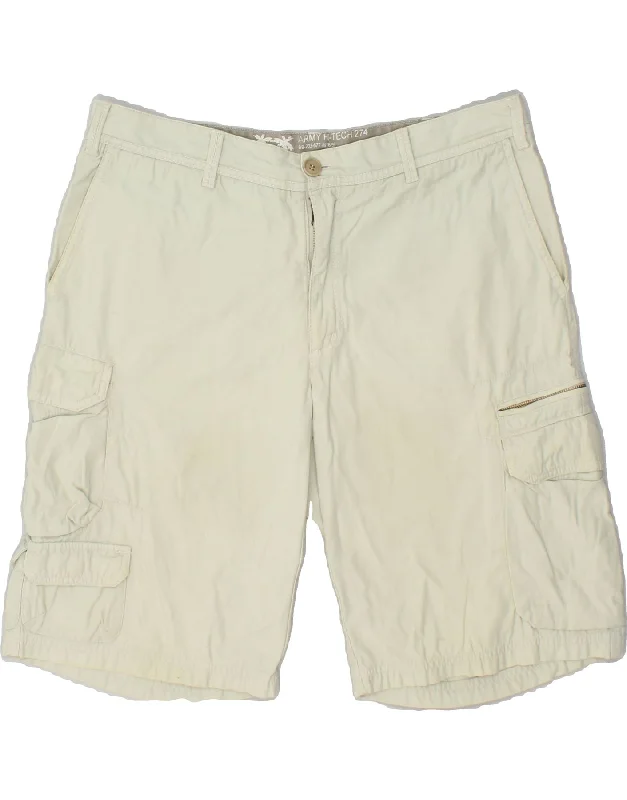 men's long cargo shorts -VINTAGE Mens Cargo Shorts IT 54 2XL W36  Grey Cotton