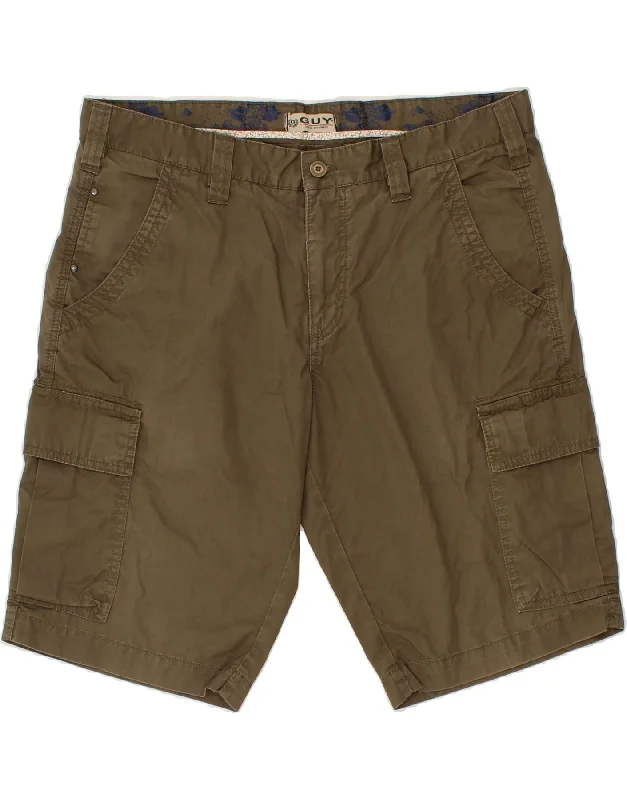 men's swim shorts -VINTAGE Mens Cargo Shorts IT 54 2XL W38 Khaki Cotton