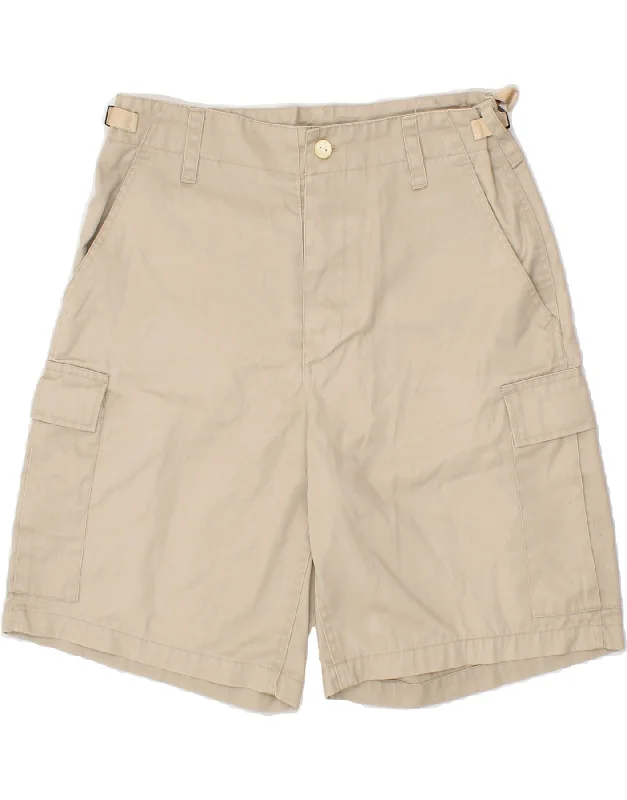 men's athletic shorts for gym -VINTAGE Mens Cargo Shorts Large W34  Beige Polyester