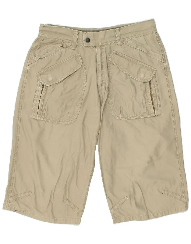 men's sweat shorts -VINTAGE Mens Cargo Shorts Large W34  Khaki Cotton