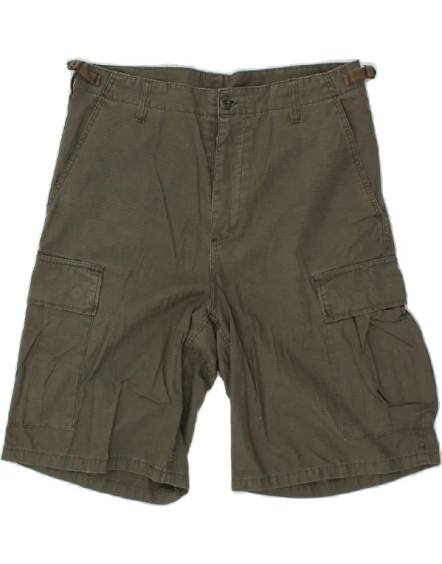 men's stylish shorts for men -VINTAGE Mens Cargo Shorts Large W38 Green Striped