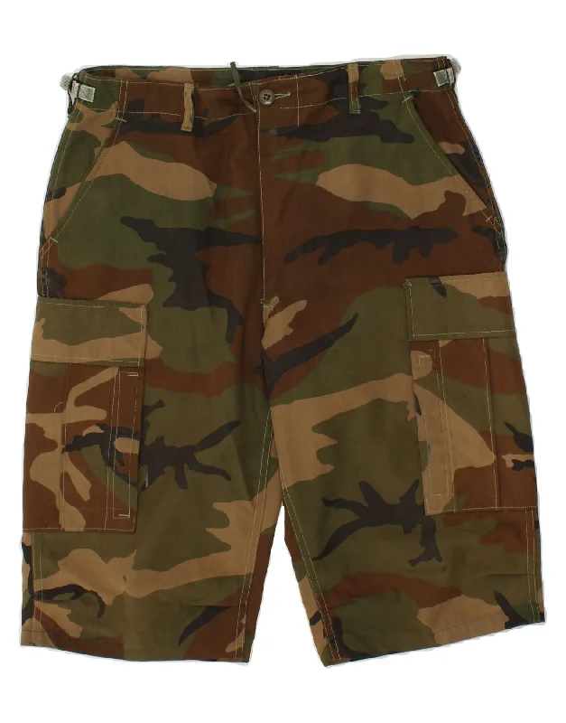 men's sports shorts -VINTAGE Mens Cargo Shorts Medium W35 Green Camouflage Army