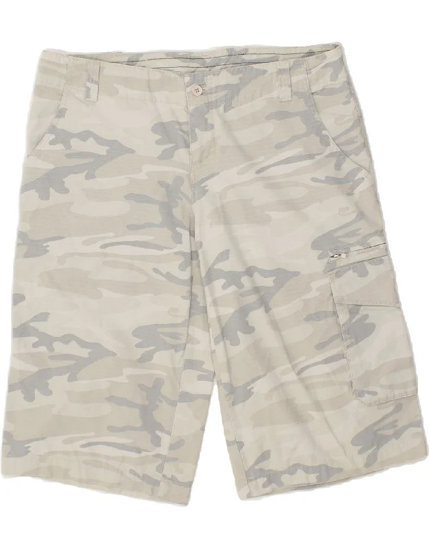 men's swim shorts -VINTAGE Mens Cargo Shorts W38 XL Grey Camouflage Cotton