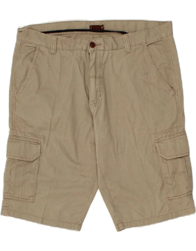 men's sports shorts -VINTAGE Mens Cargo Shorts W40 XL Beige Cotton