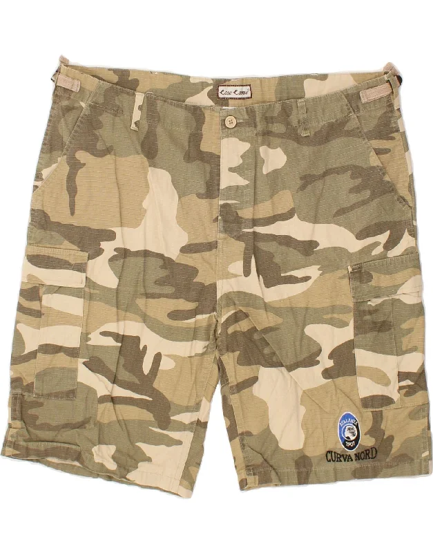 men's quick-drying shorts for travel -VINTAGE Mens Cargo Shorts XL W40 Khaki Camouflage Cotton