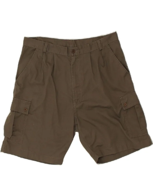 men's trendy shorts -VINTAGE Mens Pegged Cargo Shorts IT 52 XL W36 Brown Polyester