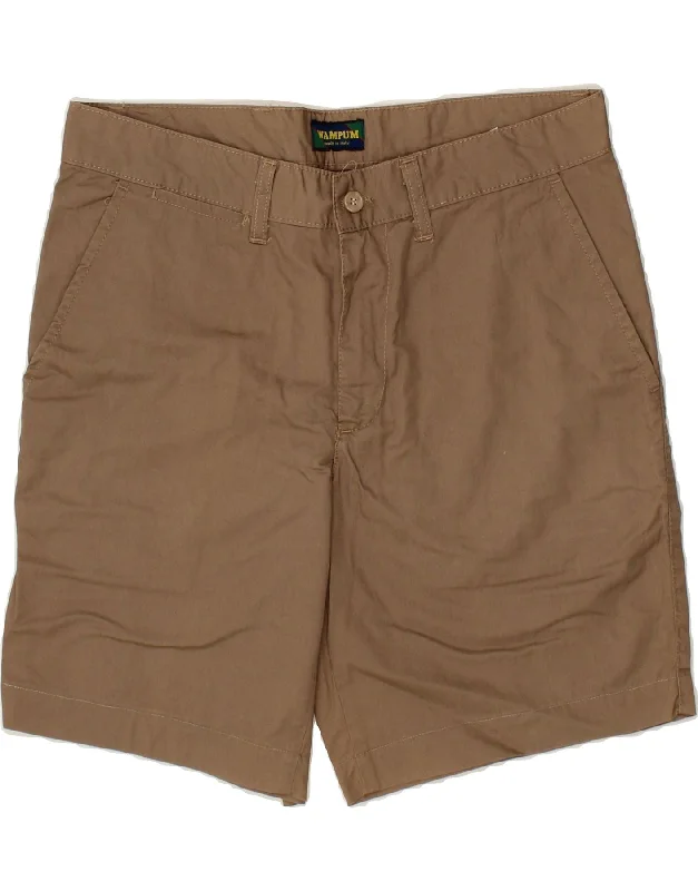 men's stylish running shorts -WAMPUM Mens Chino Shorts W34 Large Brown Cotton